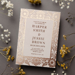 エレガント結婚フローラ 箔招待状