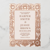 エレガント結婚フローラ 箔招待状 (正面)