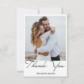 エレガント結婚ミニマルの2枚の写真 サンキューカード (正面)