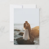 エレガント結婚ミニマルタイポグラフィの写真 サンキューカード (裏面)