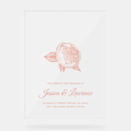 エレガント結婚ミニマル歓迎の曇り アクリルサイン