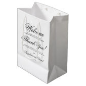 エレガント結婚ミニマル歓迎 ミディアムペーパーバッグ (正面アングル)