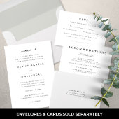 エレガント結婚ミニマル白黒の宿泊 エンクロージャーカード