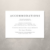 エレガント結婚ミニマル白黒の宿泊 エンクロージャーカード