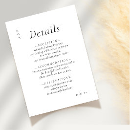 エレガント結婚ミニマル白黒詳細 エンクロージャーカード