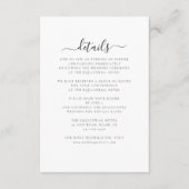 エレガント結婚ミニマル詳細 エンクロージャーカード (正面)