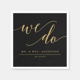 エレガント結婚ミニマル金ゴールド スタンダードカクテルナプキン