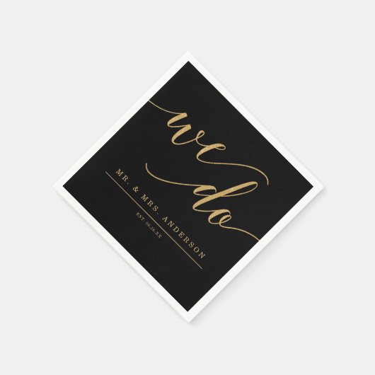 エレガント結婚ミニマル金ゴールド スタンダードカクテルナプキン (角)
