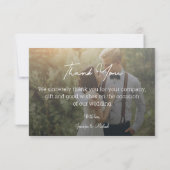 エレガント結婚モダンの2枚の写真 サンキューカード (裏面)