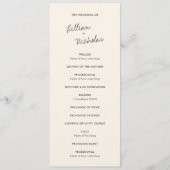 エレガント結婚モダンアイボリー プログラム (正面)