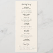 エレガント結婚モダンアイボリー プログラム (裏面)