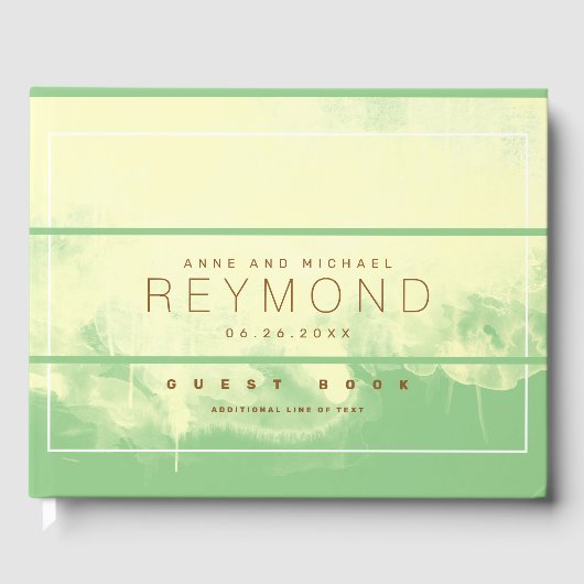 エレガント結婚モダンイエロのゲストブック ゲストブック (正面)