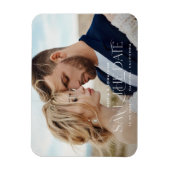 エレガント結婚モダンタイポグラフィ写真 マグネット (縦)