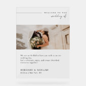 エレガント結婚モダンタイポグラフィ歓迎 アクリルサイン (正面)