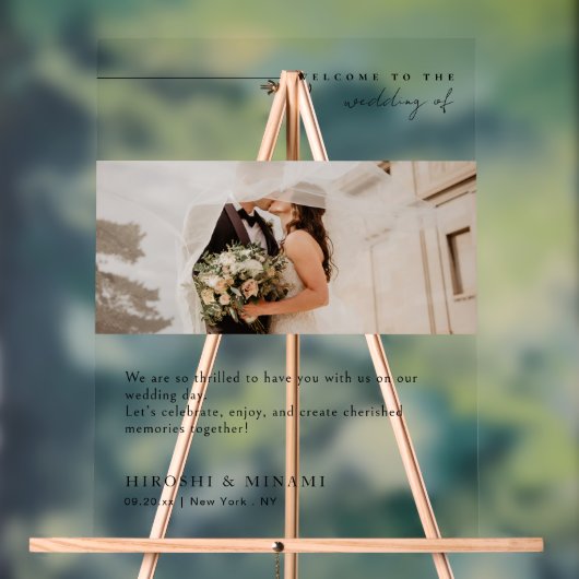 エレガント結婚モダンタイポグラフィ歓迎 アクリルサイン (ニュートラル)