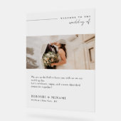 エレガント結婚モダンタイポグラフィ歓迎 アクリルサイン (傾斜)