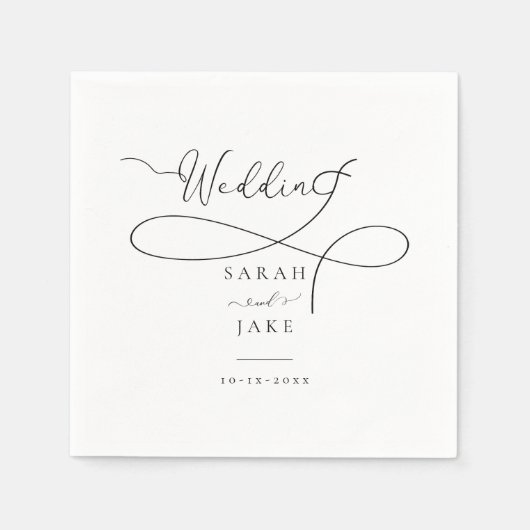 エレガント結婚モダンタイポグラフィ スタンダードカクテルナプキン (正面)