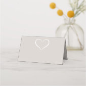 エレガント結婚モダンハートのシルエット プレイスカード (裏面)