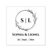 エレガント結婚モダンフローライニシャル セルフインキングスタンプ (デザイン)