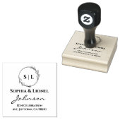 エレガント結婚モダンフローラ差出人住所 ラバースタンプ (押印)