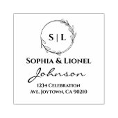 エレガント結婚モダンフローラ差出人住所 ラバースタンプ (インプリント)