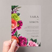 エレガント結婚モダンフローラ アクリル招待状 (インサイチュ (ポータブル))