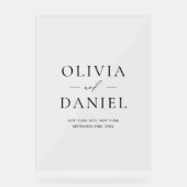 エレガント結婚モダンミニマル歓迎サイン アクリルサイン (正面)