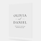 エレガント結婚モダンミニマル歓迎サイン アクリルサイン (傾斜)