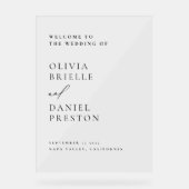 エレガント結婚モダンミニマル歓迎サイン アクリルサイン (正面)