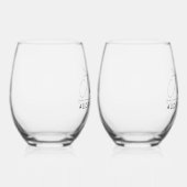 エレガント結婚モダンモノグラム ステムなしワイングラス (右)