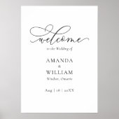 エレガント結婚モダン歓迎の看板 ポスター (正面)