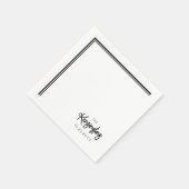 エレガント結婚モダン白黒 スタンダードカクテルナプキン (角)