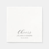 エレガント結婚モダン白黒 スタンダードカクテルナプキン (正面)