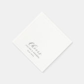 エレガント結婚モダン白黒 スタンダードカクテルナプキン (角)