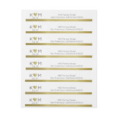 エレガント結婚モダン白 ラップアラウンド宛名ラベル (シート)