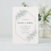 エレガント結婚モダン葉 招待状 (スタンド正面)