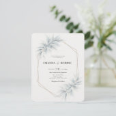 エレガント結婚モダン葉 招待状 (スタンド正面)