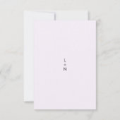 エレガント結婚モダン薄紫 出欠カード (裏面)