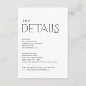 エレガント結婚モダン詳細 エンクロージャーカード (正面)