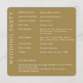 エレガント結婚モダン金ゴールド プログラム (裏面)