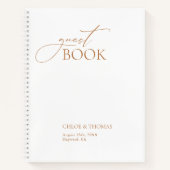 エレガント結婚モダンGuest Book Spiral Notebook ノートブック (正面)