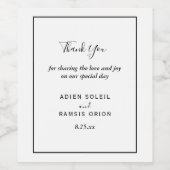 エレガント結婚モダンThank You Wine Label ワインラベル (シングルラベル)