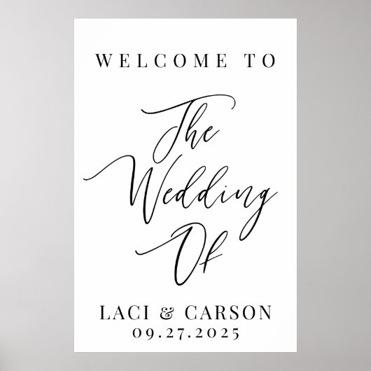 エレガント結婚モダンWelcome's Sign - Foam Board ポスター (正面)