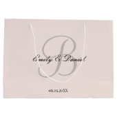 エレガント結婚モノグラム ラージペーパーバッグ (裏面)