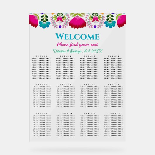 エレガント結婚席 アクリルサイン (正面)