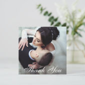 エレガント結婚式の写真カード正方形ありがとう サンキューカード (スタンド正面)