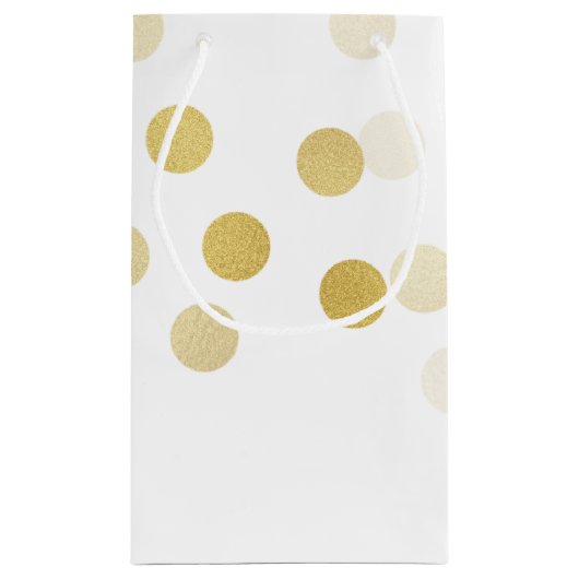 エレガント結婚式の金ゴールドホイルのグリッターライトありがとう スモールペーパーバッグ (裏面)