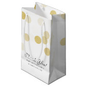 エレガント結婚式の金ゴールドホイルのグリッターライトありがとう スモールペーパーバッグ (正面アングル)