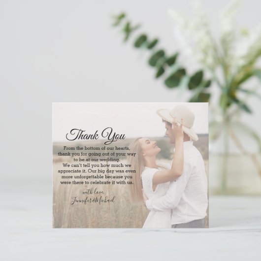 エレガント結婚感謝してい・お客様の色あせた写真カード (スタンド正面)