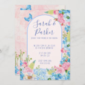 エレガント結婚春の花 招待状 (正面/裏面)